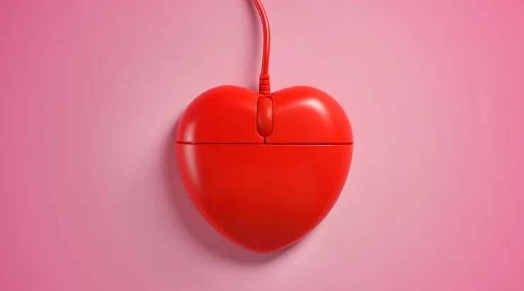 A mouse in the shape of a heart