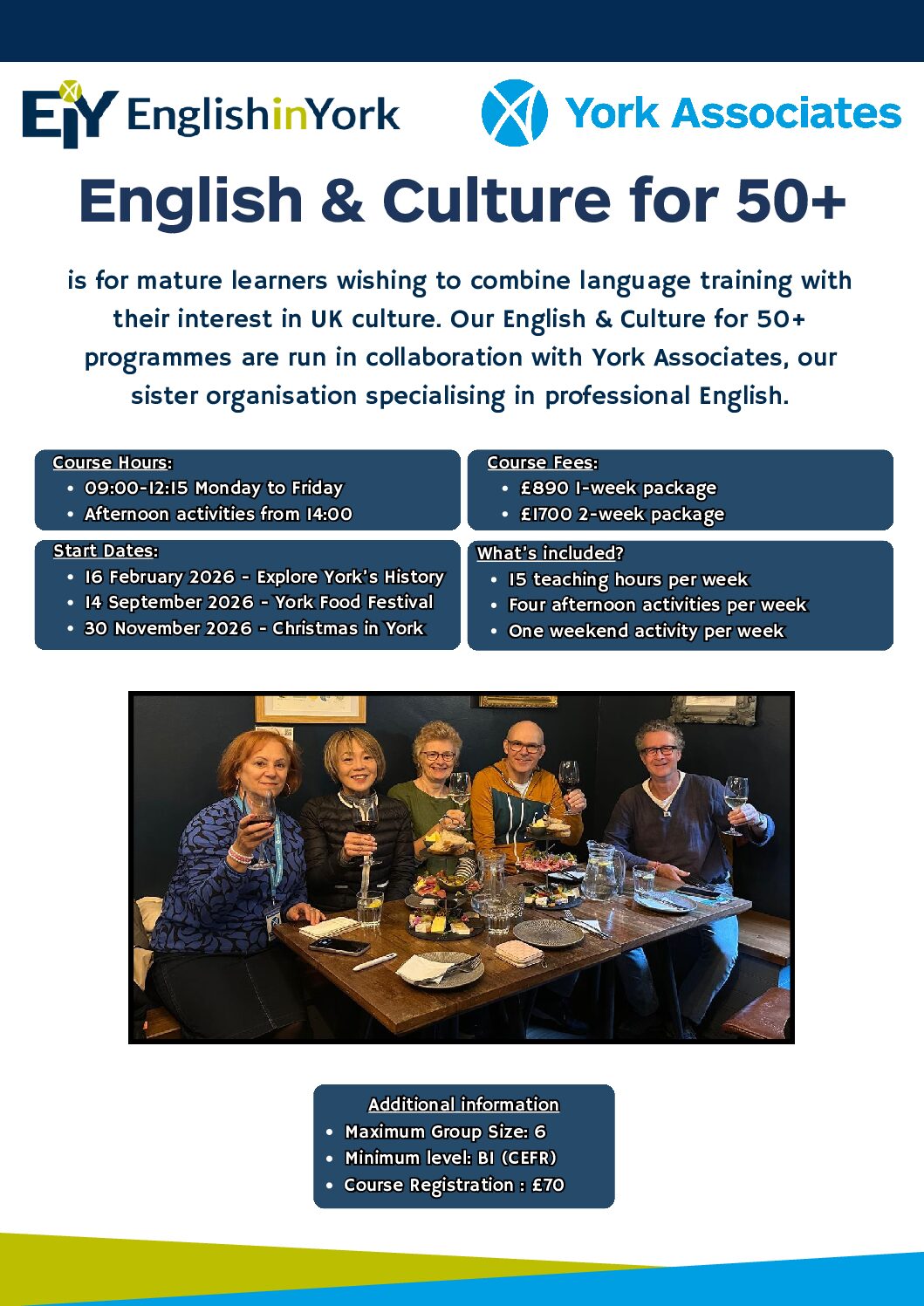 Volantino su inglese e cultura per over 50
